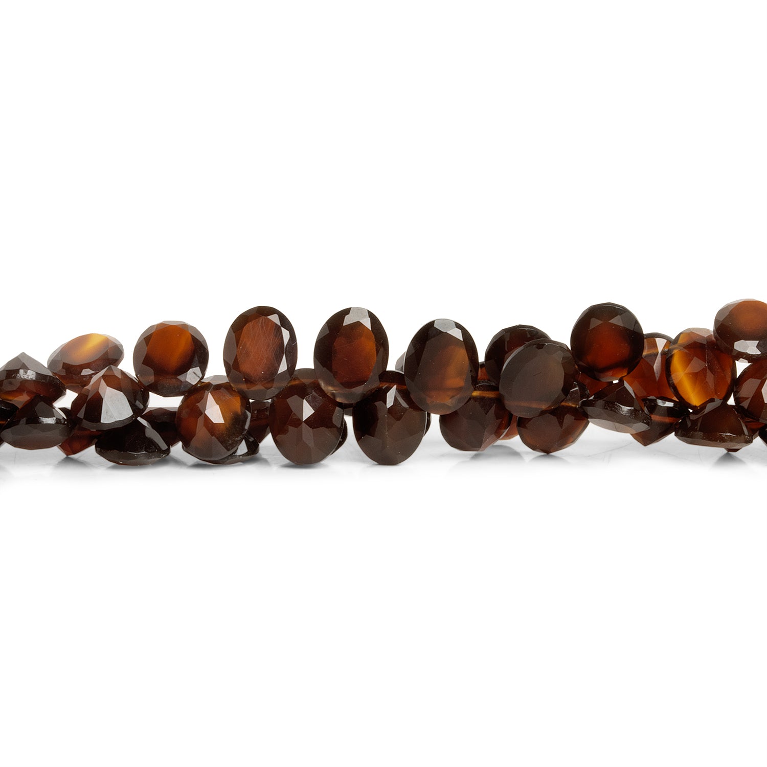 8x7mm Brown Chalcedony Faceted Ovals 8 inch 45 beads - The Bead Traders