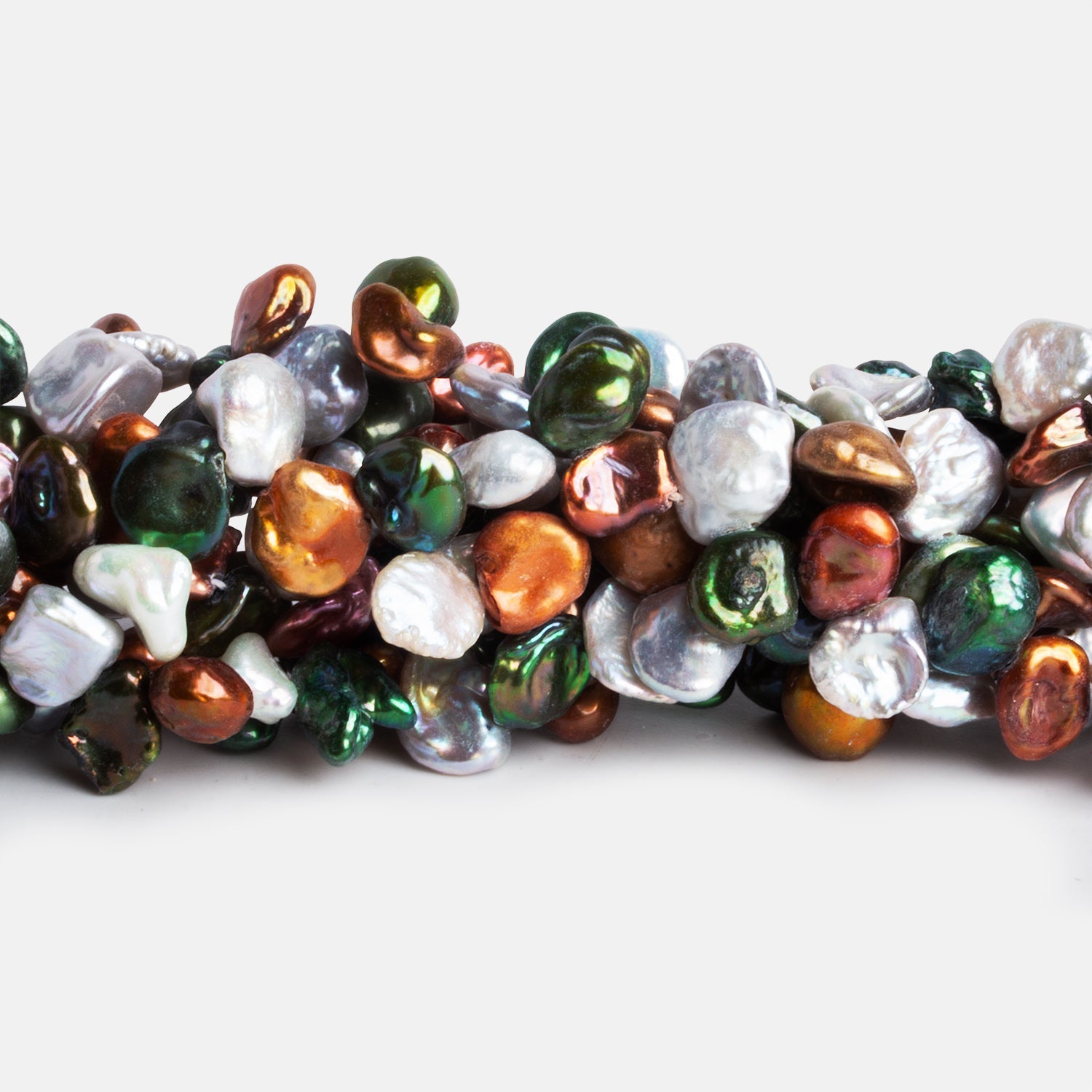8x7mm Multicolor Keshi Pearls 15 inch 80 beads - The Bead Traders