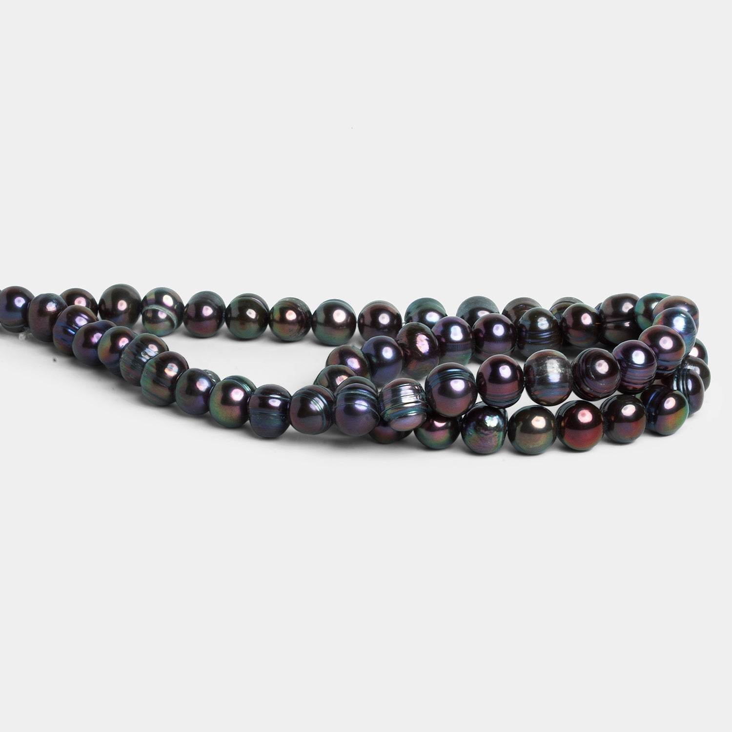 8x7mm Peacock Baroque Pearls 15 inch 55 beads - The Bead Traders