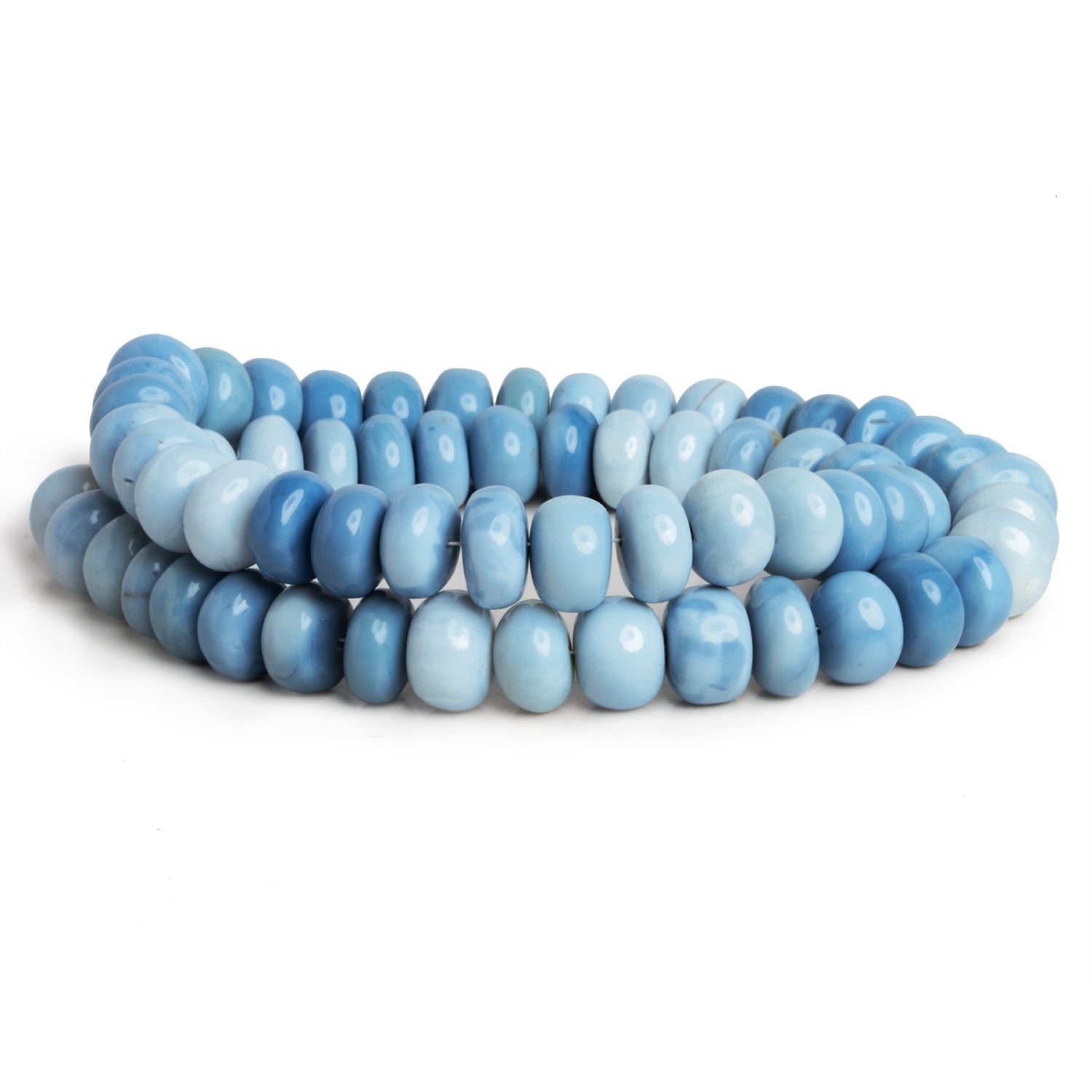 9 - 10mm Denim Opal Plain Rounds 16 inch 63 beads - The Bead Traders