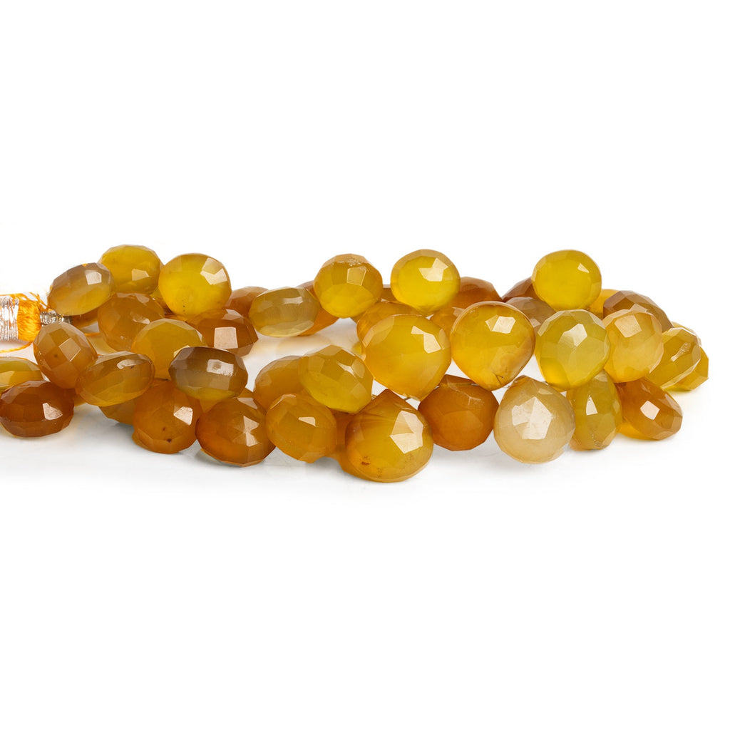 9-11mm Honey Chalcedony Faceted Hearts 8 inch 50 beads - The Bead Traders