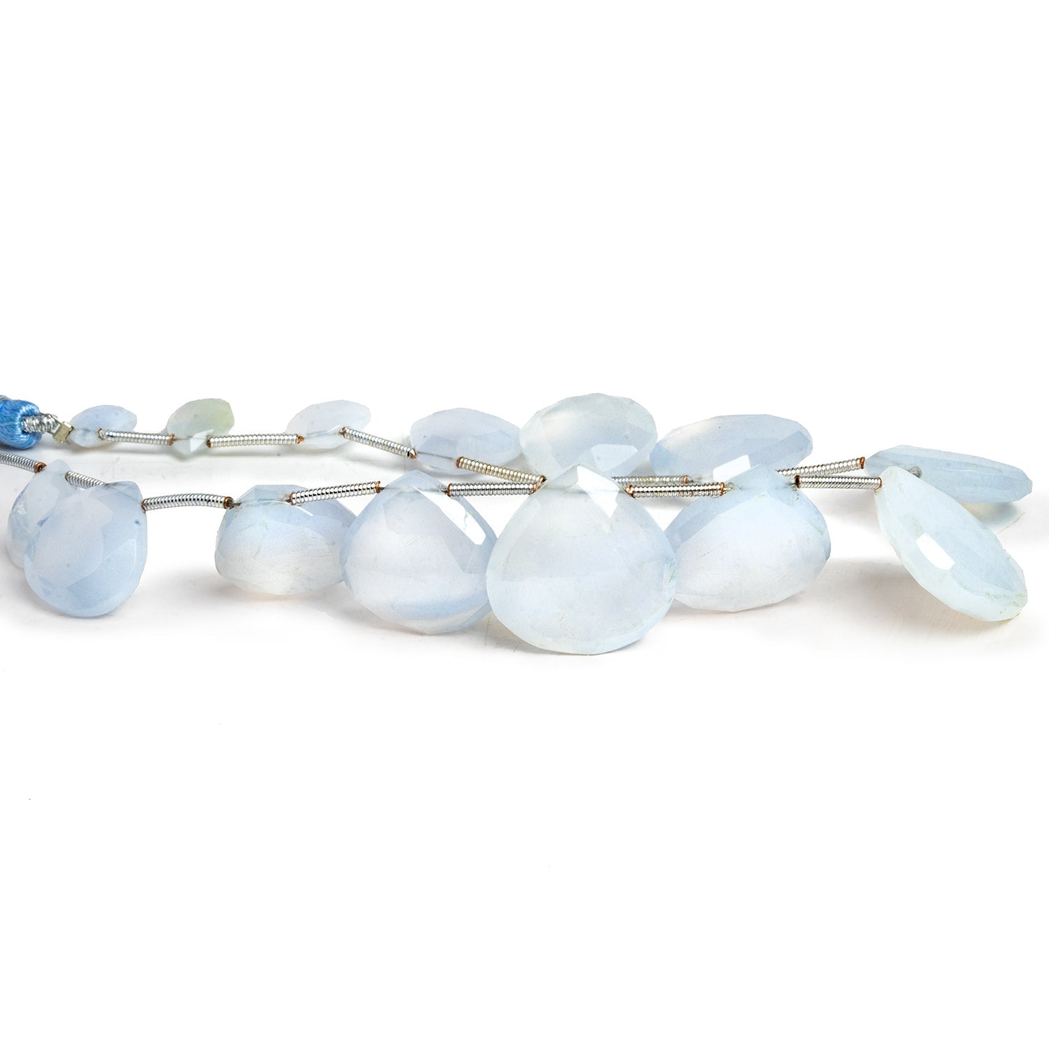 9-19mm Turkish Natural Chalcedony Hearts & Pears 9 inch 15 beads - The Bead Traders