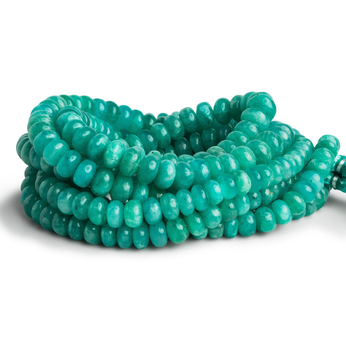 9mm Amazonite Plain Rondelles 17 inch 81 beads - The Bead Traders