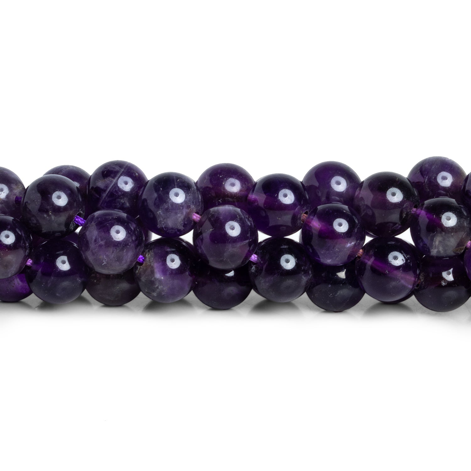 9mm Amethyst Plain Rounds 16 inch 44 beads - The Bead Traders