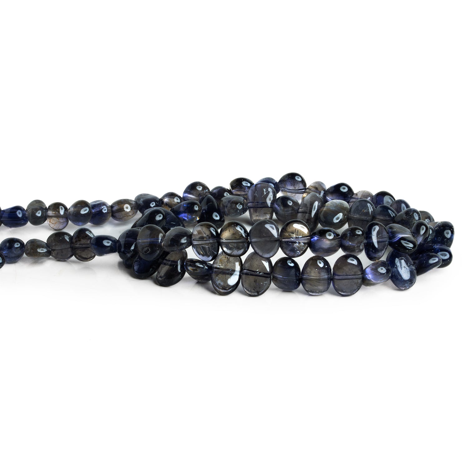 9x5mm Iolite Side Drilled Plain Nuggets 16 inch 70 beads - The Bead Traders