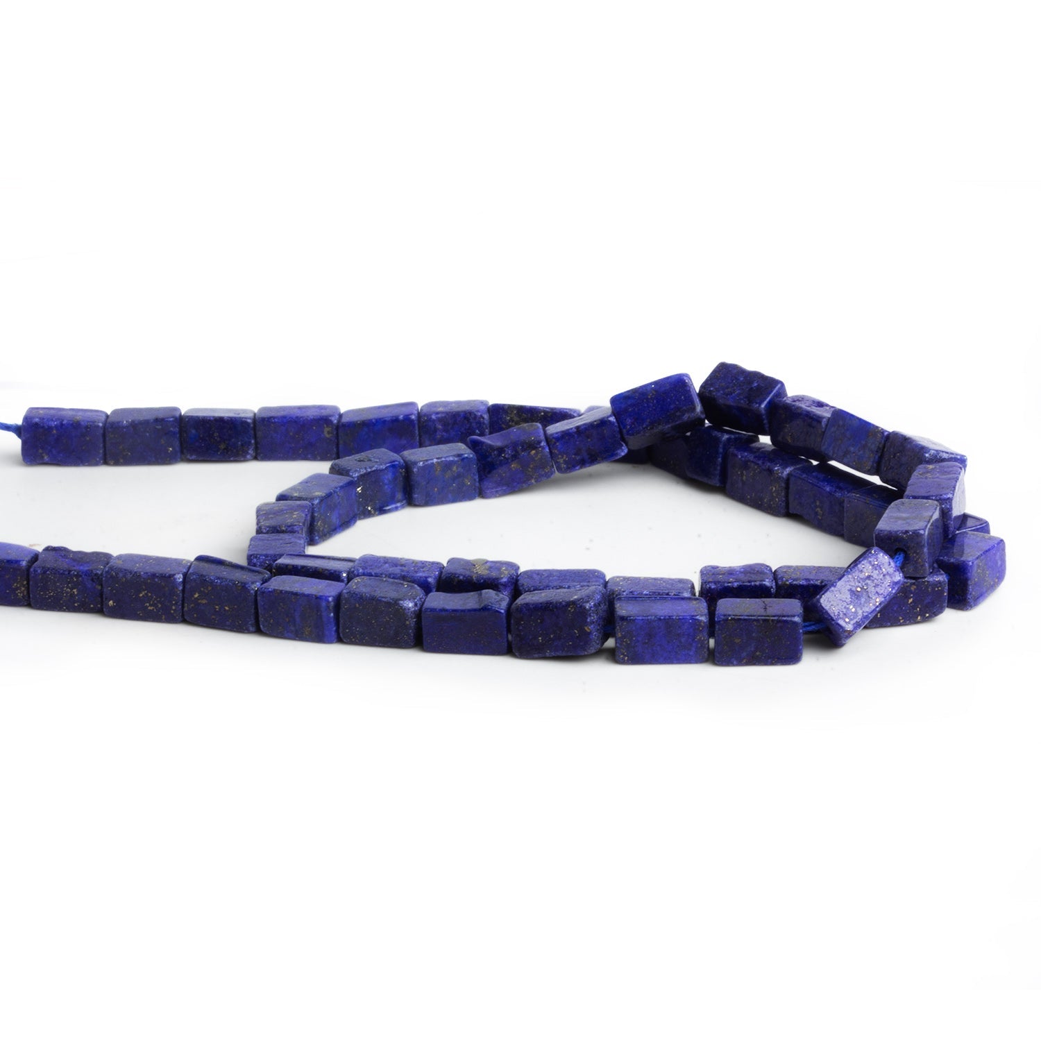 9x5mm Lapis Lazuli Handcut Rectangles 12 inch 35 beads - The Bead Traders