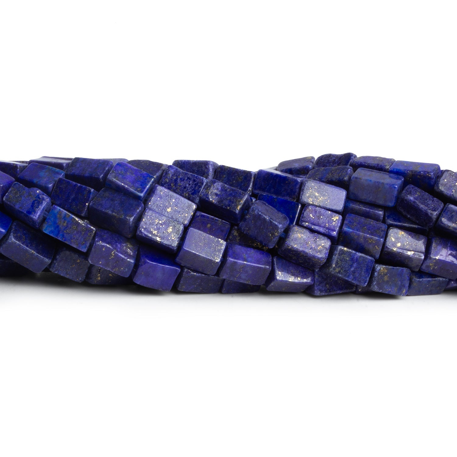 9x5mm Lapis Lazuli Handcut Rectangles 12 inch 35 beads - The Bead Traders