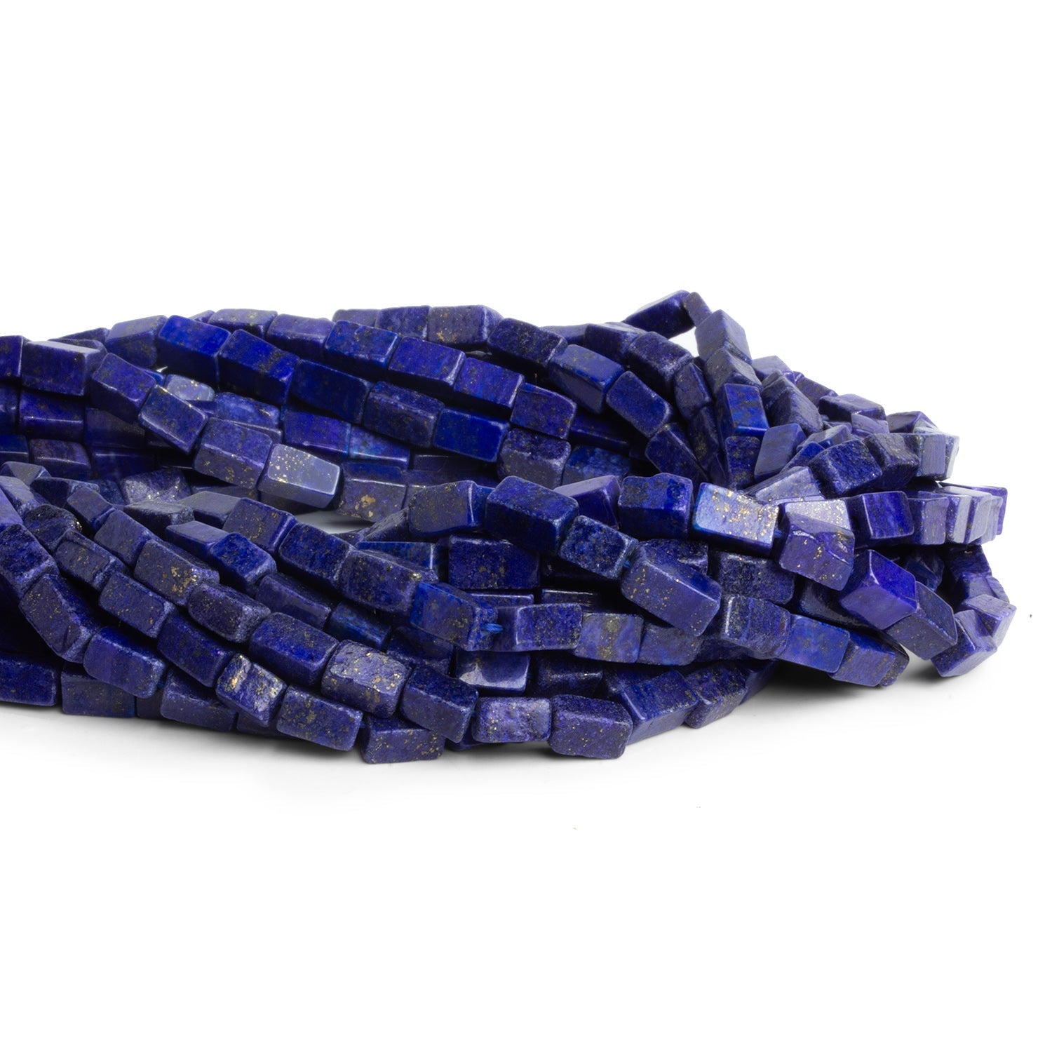 9x5mm Lapis Lazuli Handcut Rectangles 12 inch 35 beads - The Bead Traders