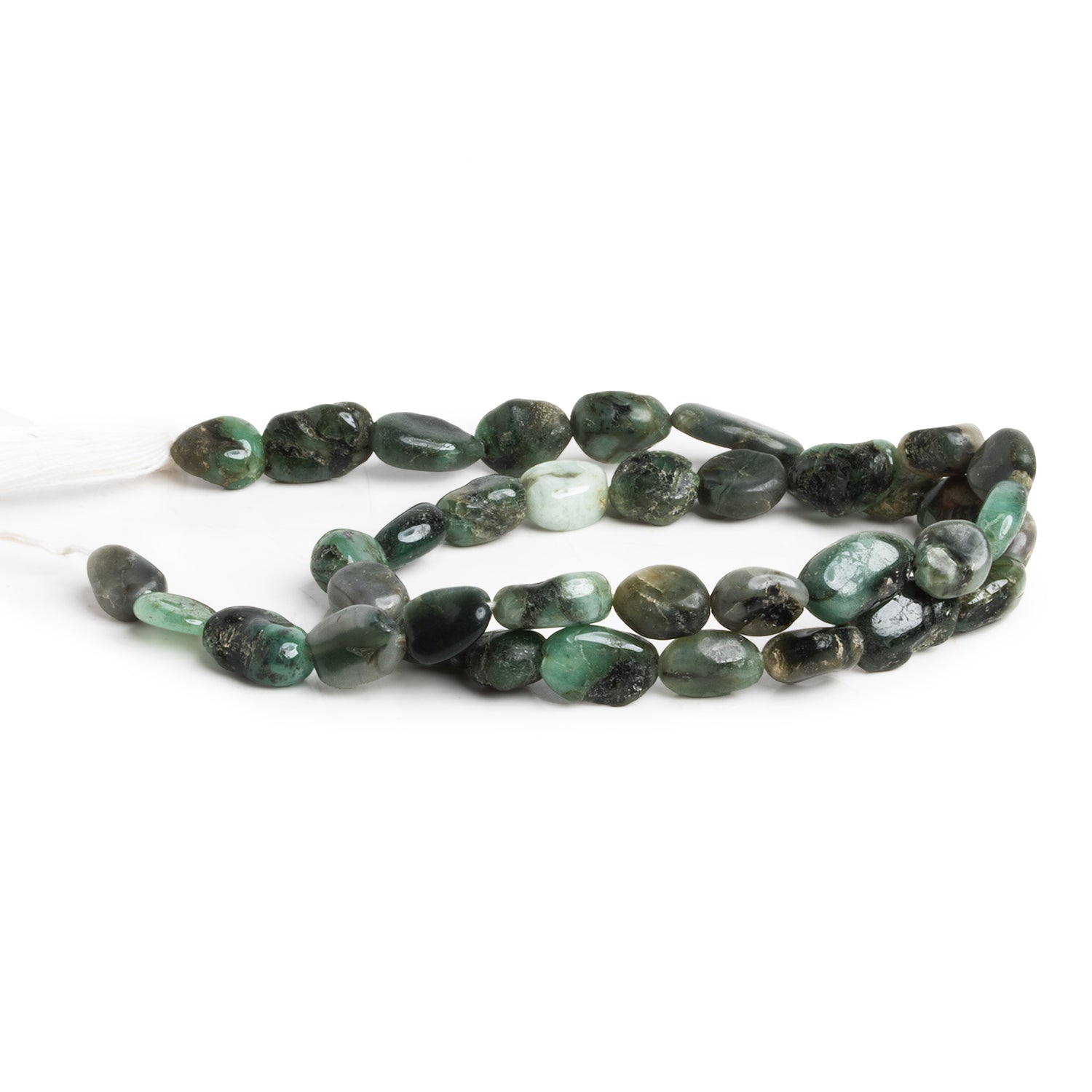 9x6mm Emerald Handcut Plain Ovals 12 inch 35 beads - The Bead Traders
