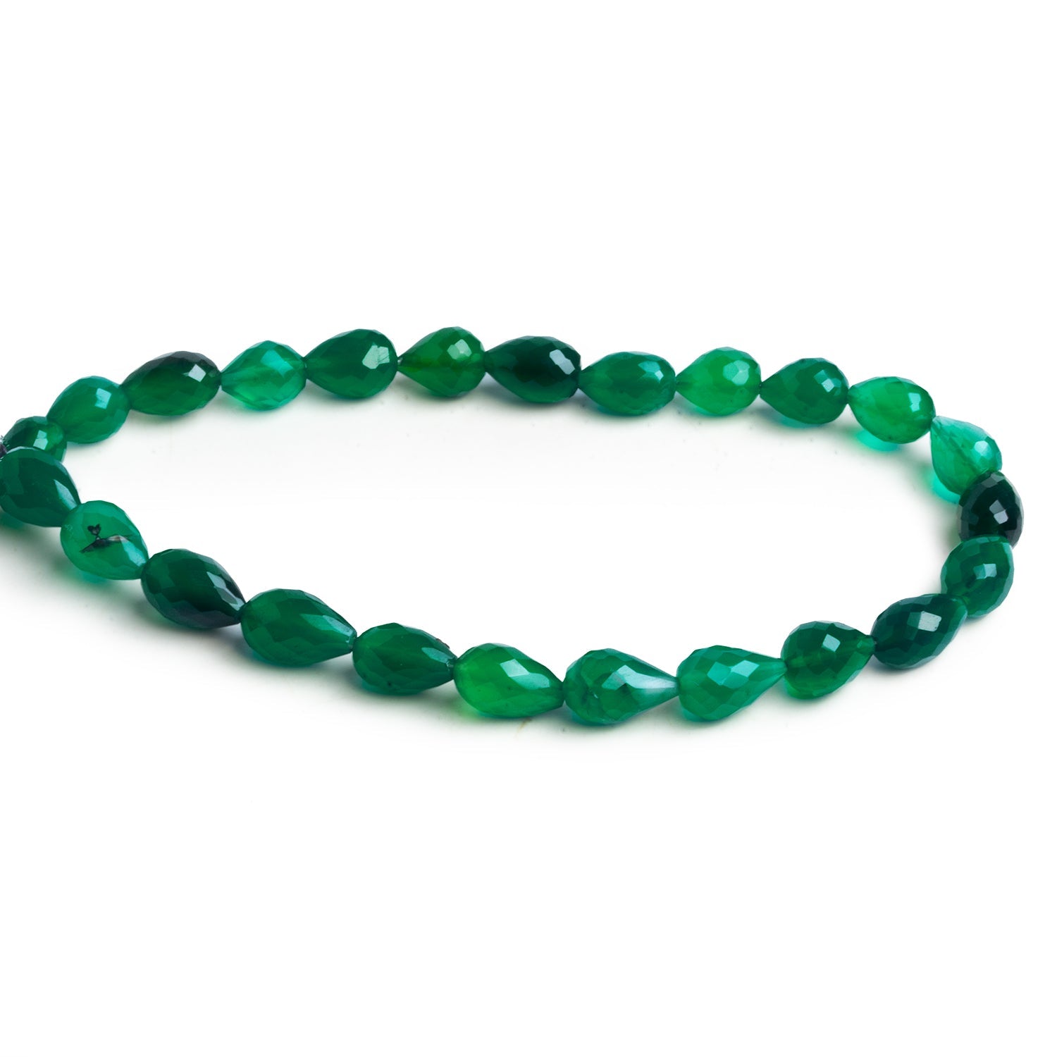 9x6mm Green Chalcedony Teardrops 8 inch 23 beads - The Bead Traders