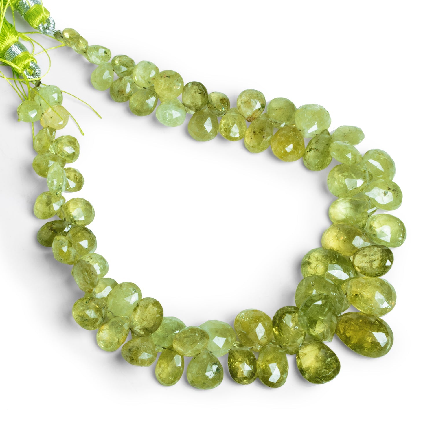9x6mm Grossular Garnet Faceted Pears 8.5 inch 65 beads - The Bead Traders