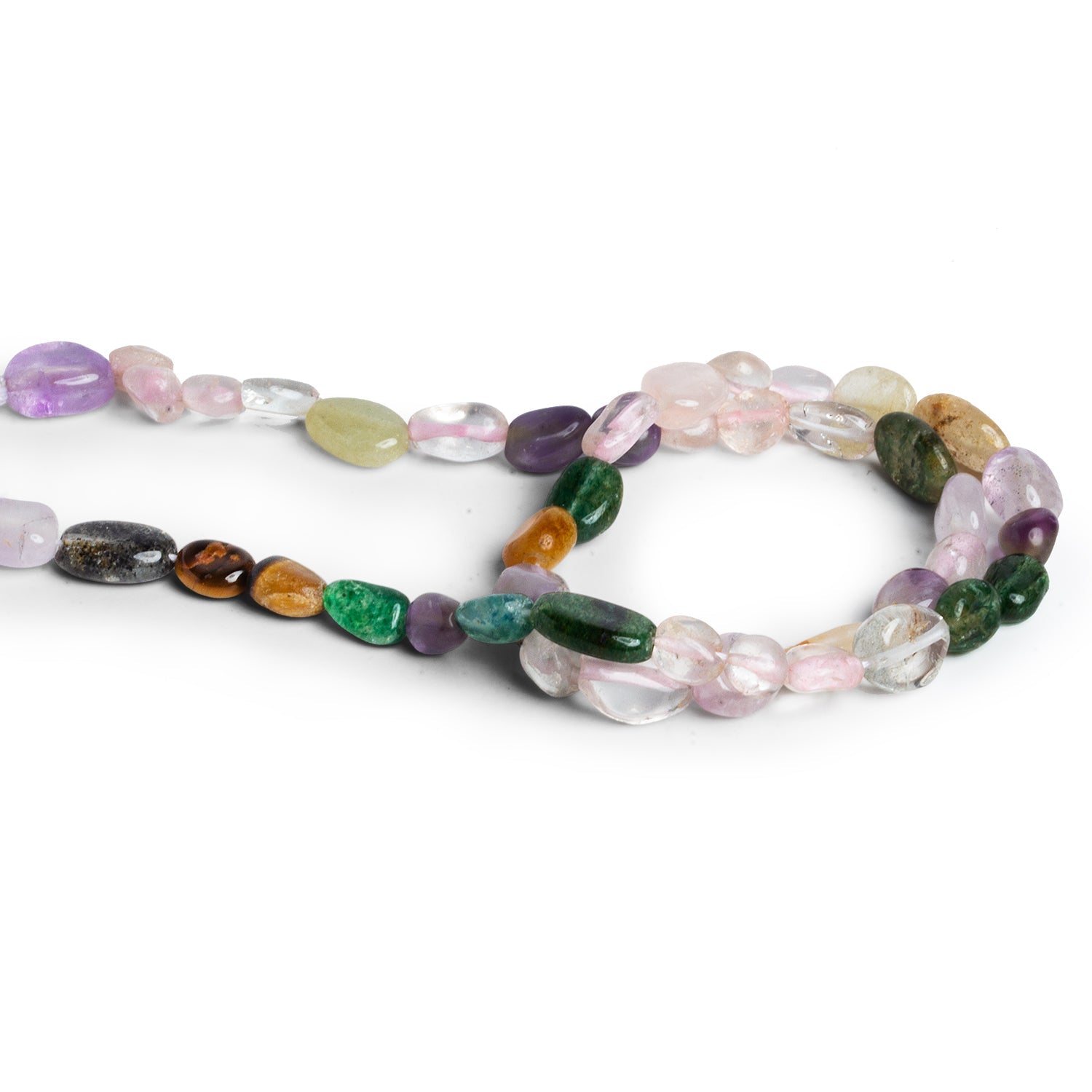 9x6mm Multi Gemstone Plain Ovals 12 inch 45 beads - The Bead Traders