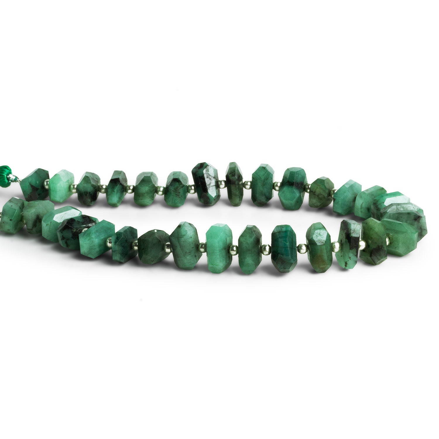 9x7mm Brazilian Emerald Faceted Nuggets 7.5 inch 30 beads - The Bead Traders