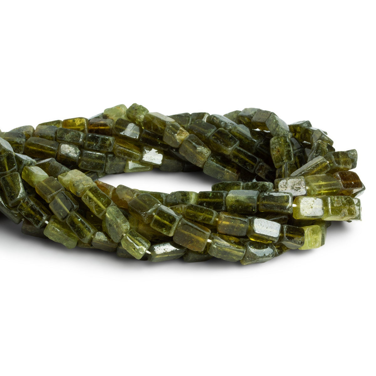 9x7mm Grossular Garnet Handcut Rectangles 14 inch 41 beads - The Bead Traders
