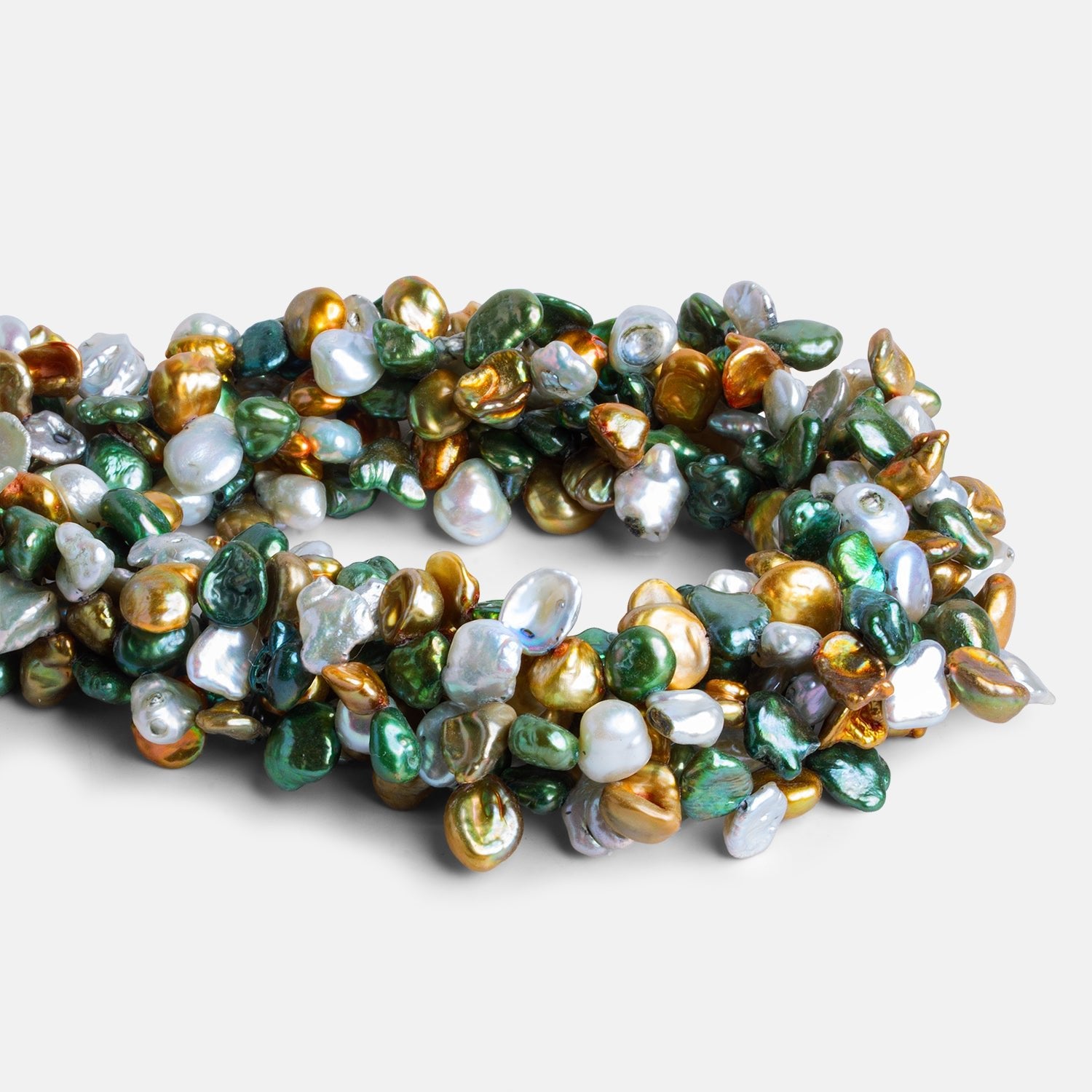 9x7mm Multicolor Keshi Pearls 16 inch 80 beads - The Bead Traders