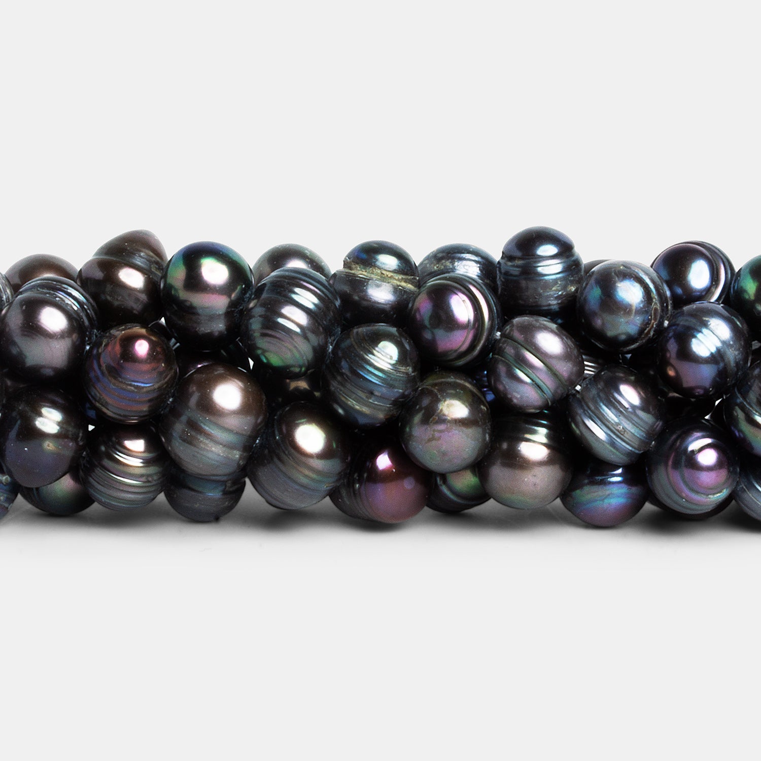 9x8mm Peacock Baroque Pearls 15 inch 50 beads - The Bead Traders