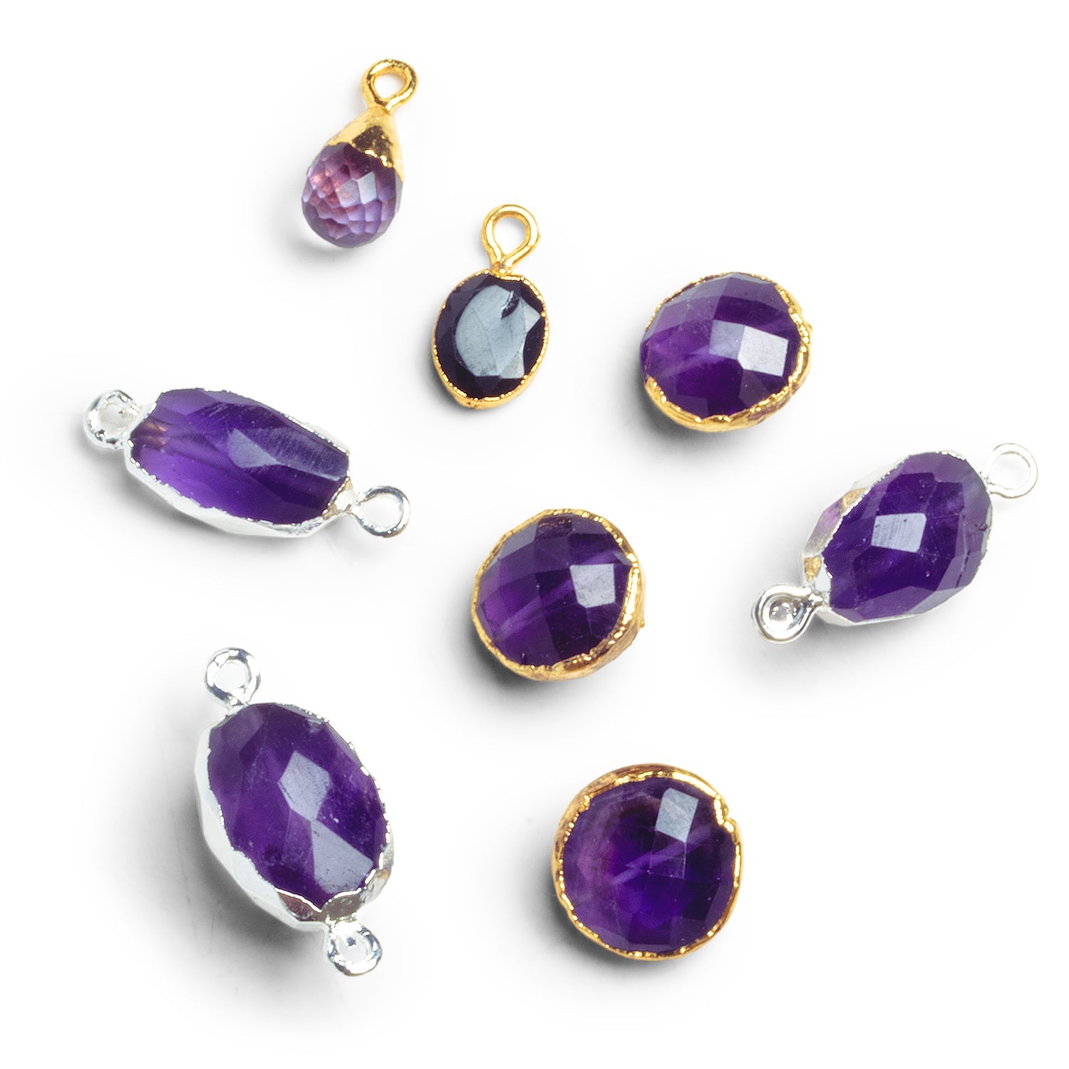 Amethyst Leafed Focals - Lot of 8 - The Bead Traders