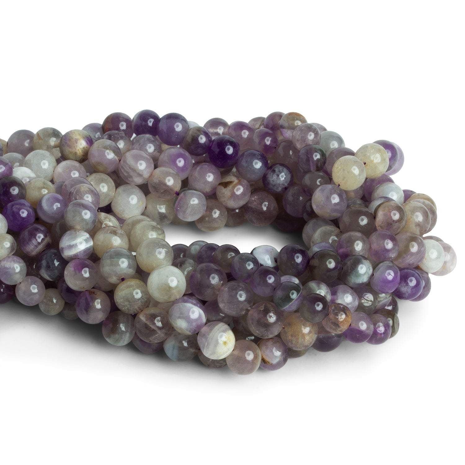 Amethyst Plain Rounds - Lot of 8 Strands - The Bead Traders