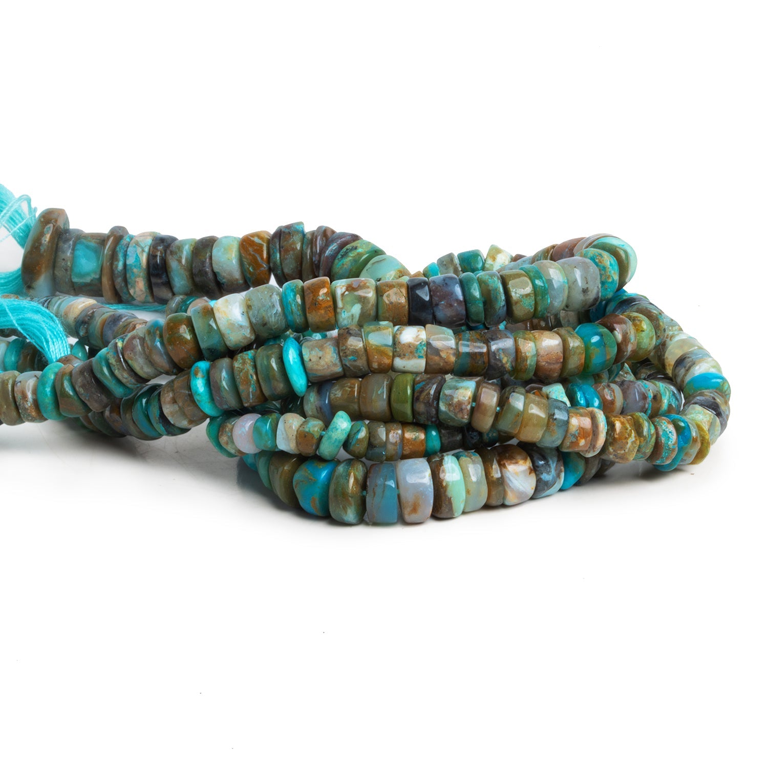 Blue Peruvian Opal Heishis - Lot of 3 Strands - The Bead Traders