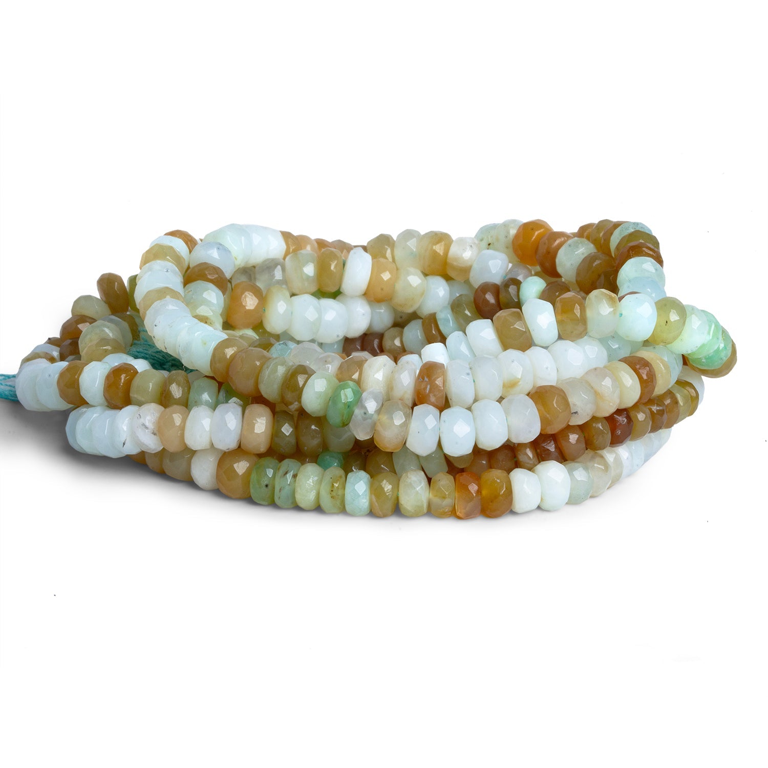 Blue Peruvian Opal Rondelle Beads - Lot of 3 Strands - The Bead Traders