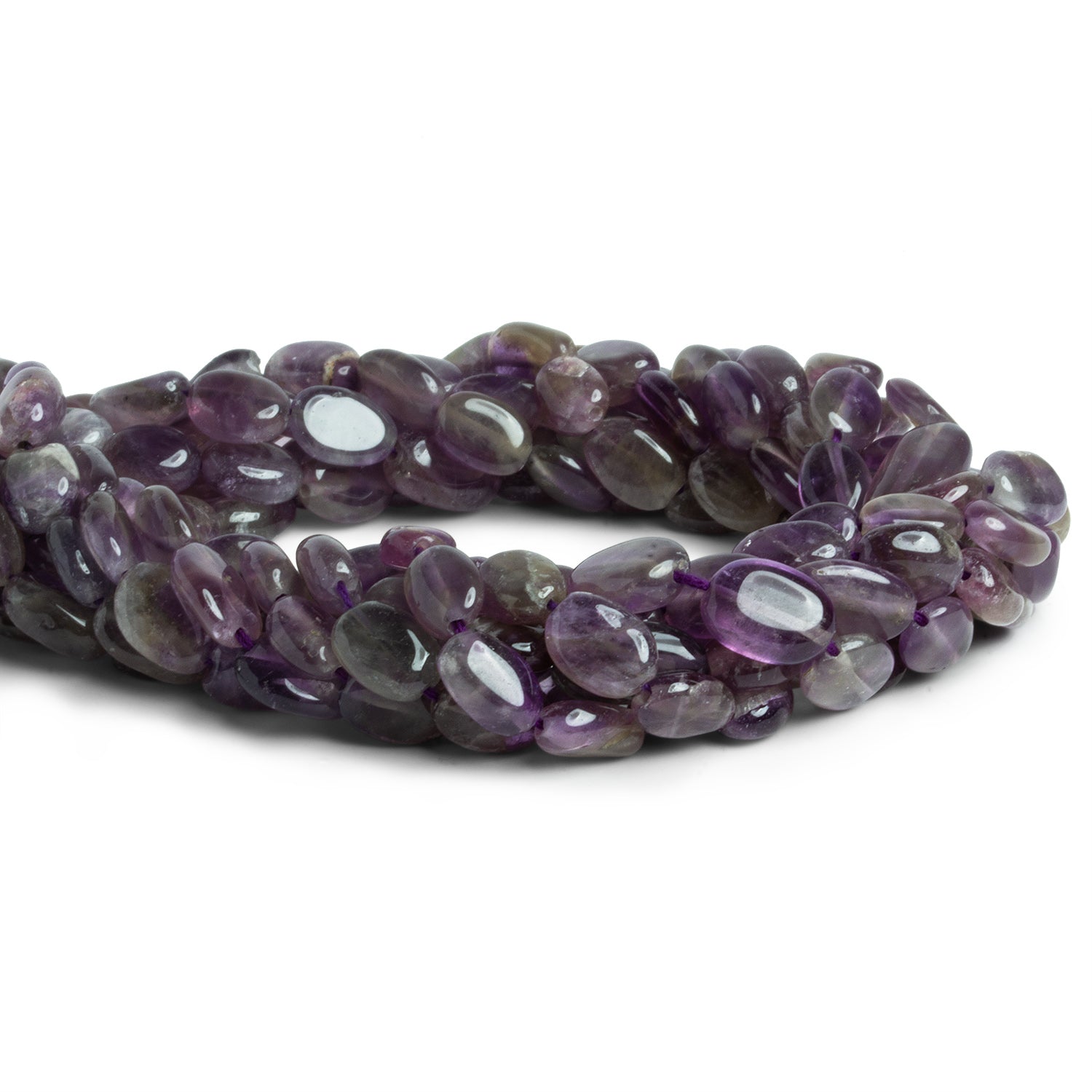 Cape Amethyst Ovals - Lot of 6 Strands - The Bead Traders