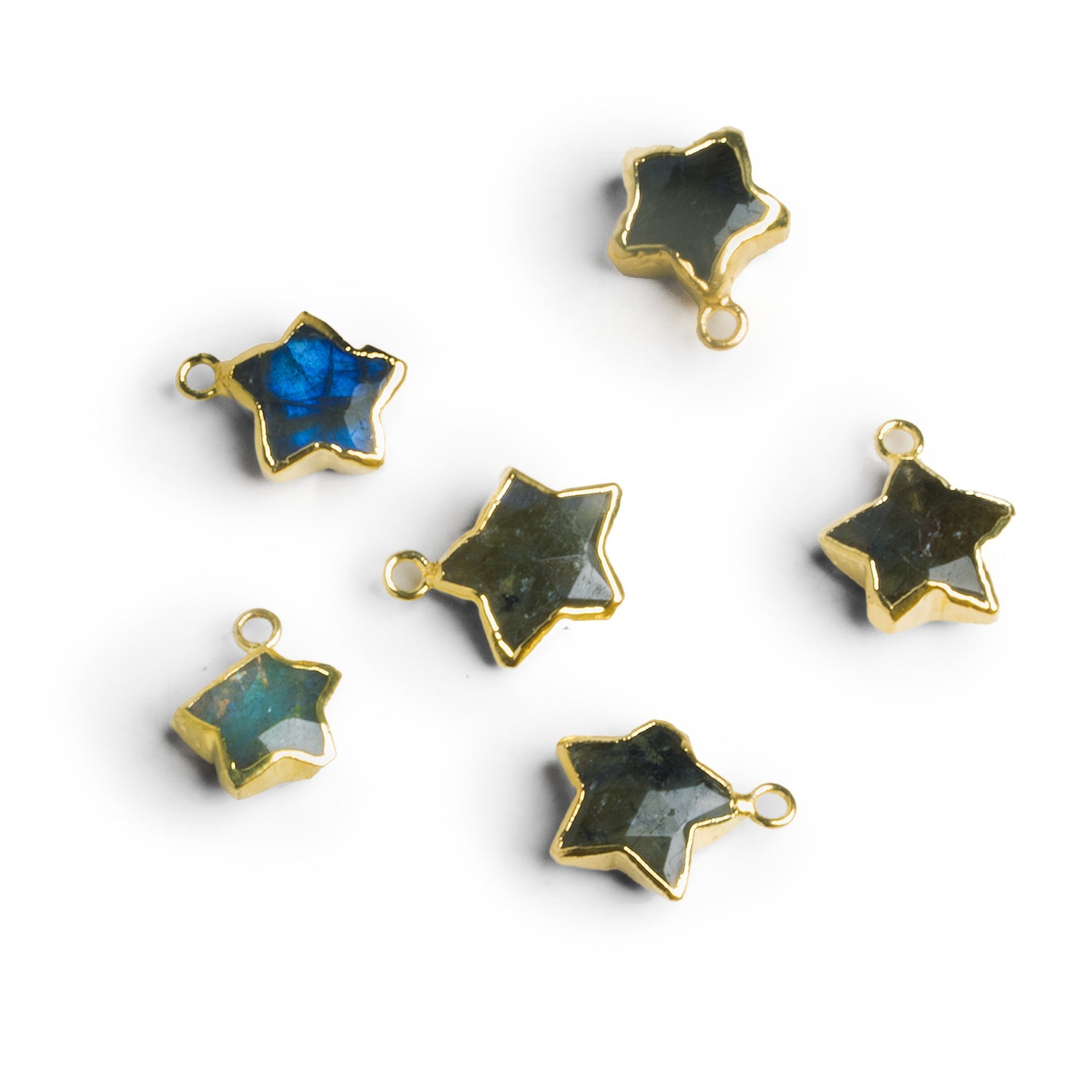 Labradorite Leafed Stars - Lot of 6 - The Bead Traders