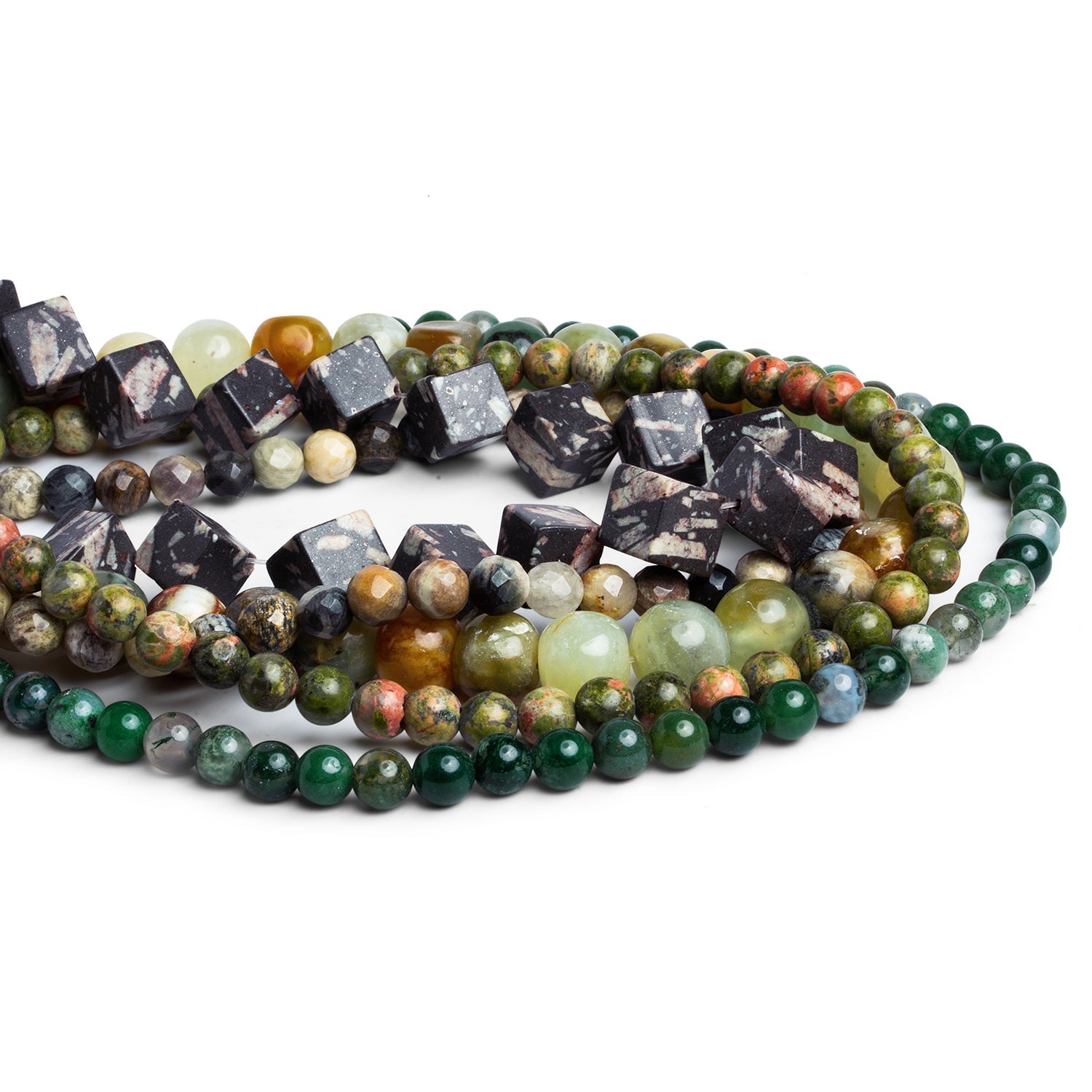 Multi Gemstone Large Hole Strands - Lot of 5 - The Bead Traders