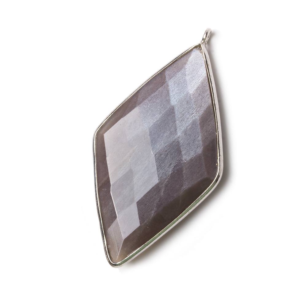 Silver Bezel Chocolate Moonstone faceted Kite Pendant 1 piece - The Bead Traders