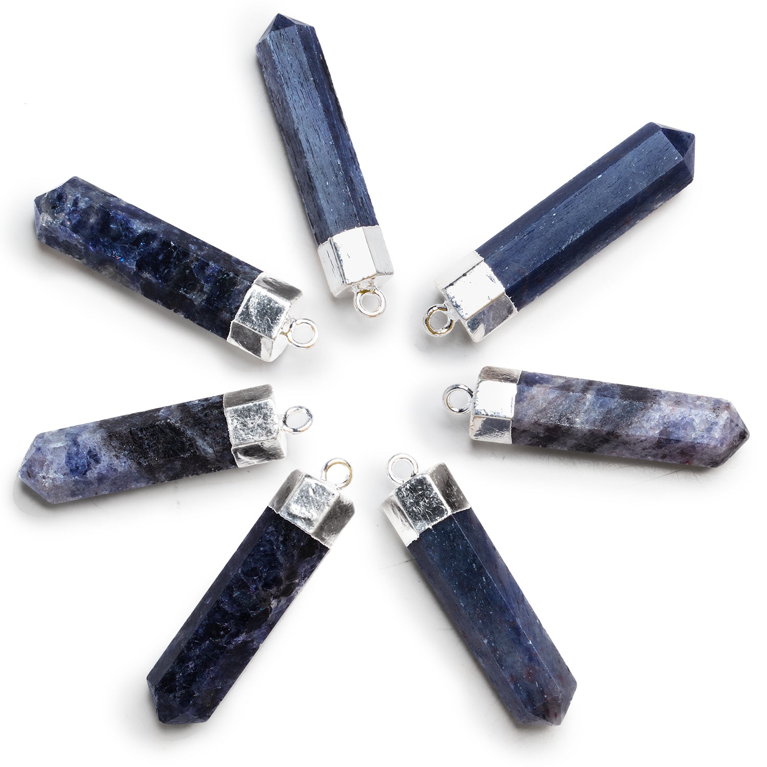 Silver Leafed Lepidolite Point Pendant 1 Bead - The Bead Traders