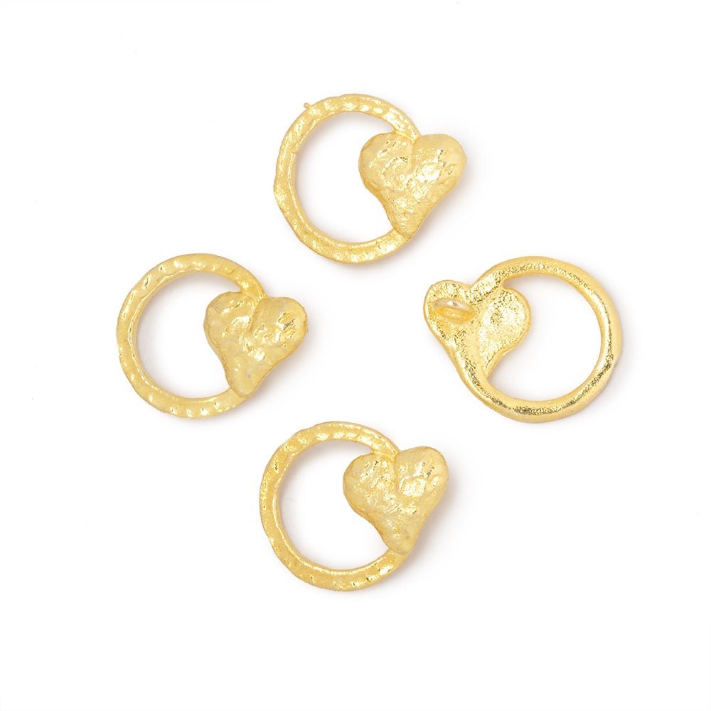 16x14mm hammered heart charms for jewelry making photo 2