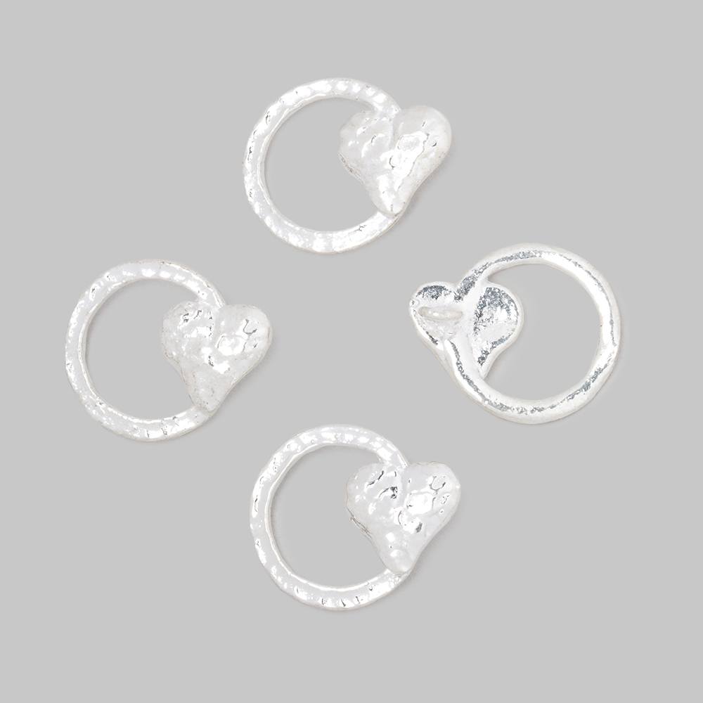16x14mm hammered heart charms for jewelry making photo 3