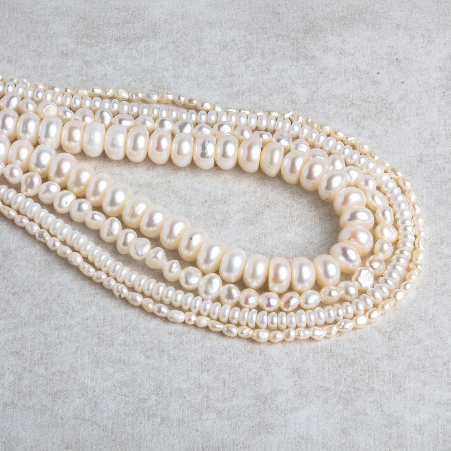 White Elegant Pearls - Lot of 4 Strands - The Bead Traders
