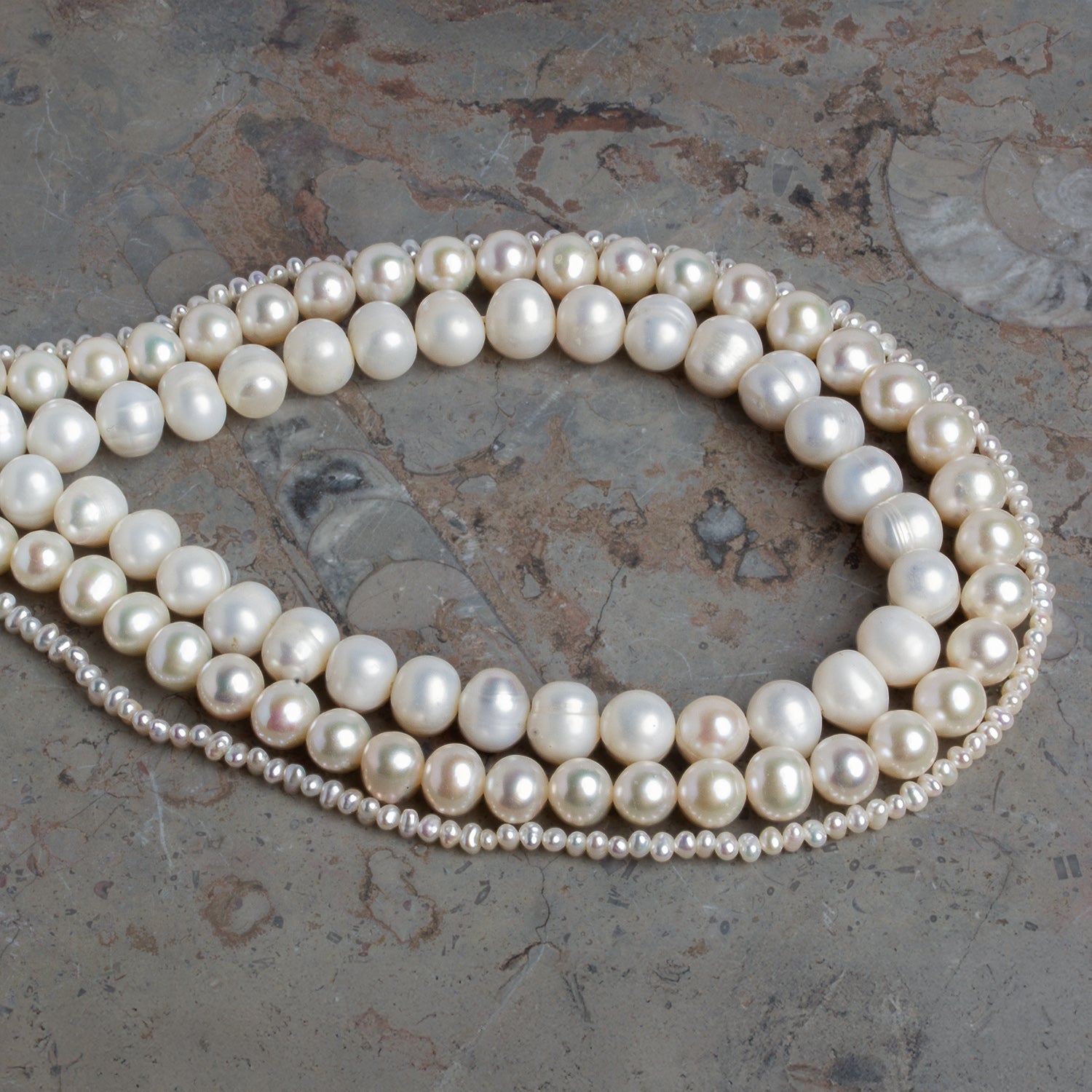 White Pearls - Lot of 3 Strands - The Bead Traders