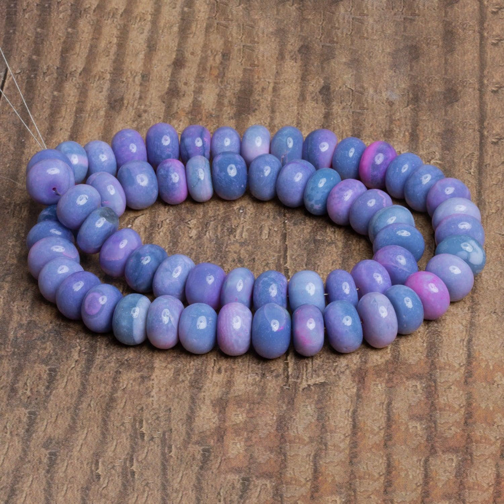 10-11mm Purple Opal Plain Rondelles 16 inch 55 beads - The Bead Traders