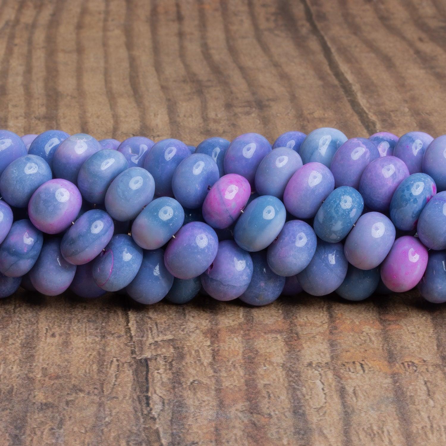 10-11mm Purple Opal Plain Rondelles 16 inch 55 beads - The Bead Traders
