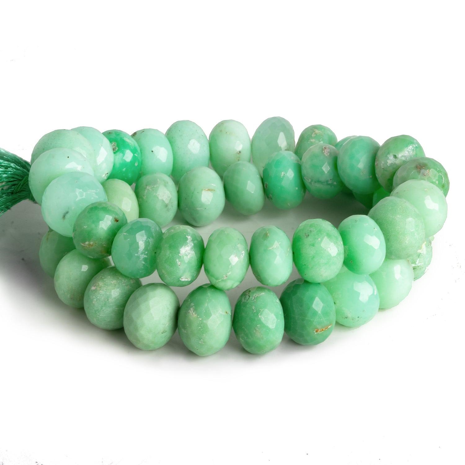 10-12mm Chrysoprase Faceted Rondelles 14 inch 43 beads - The Bead Traders