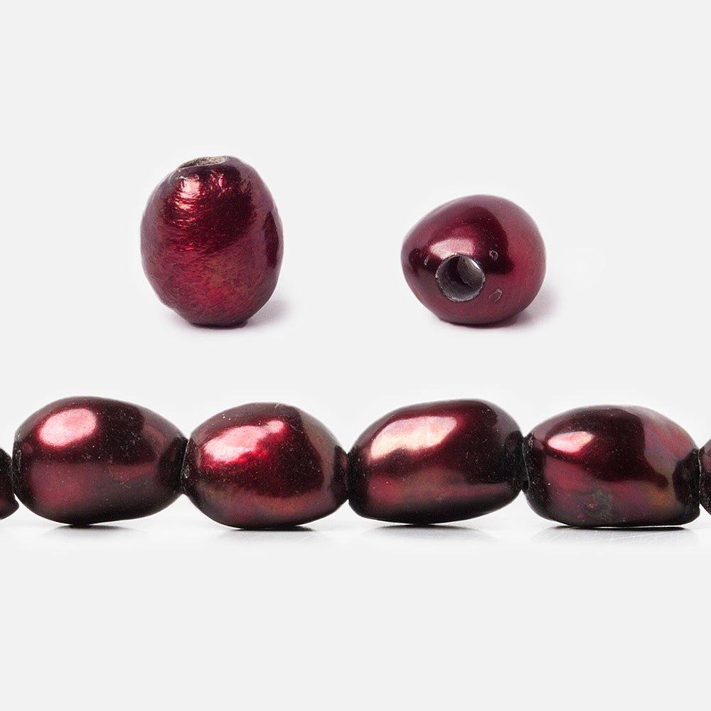 10-12mm Wine Baroque 2.5mm large hole Pearls 15 inch 32 beads - The Bead Traders