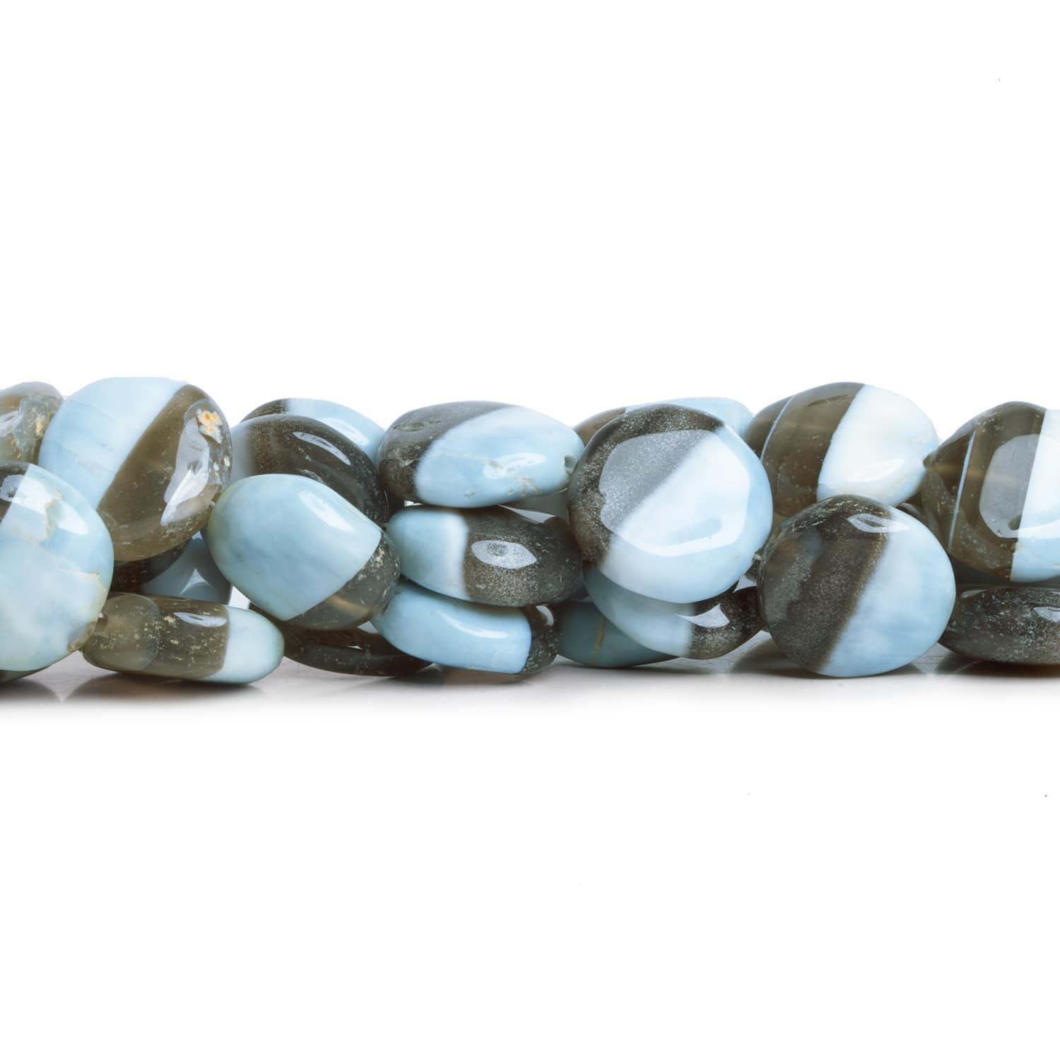 10-17mm Denim Opal Plain Coins 7 inch 12 beads - The Bead Traders