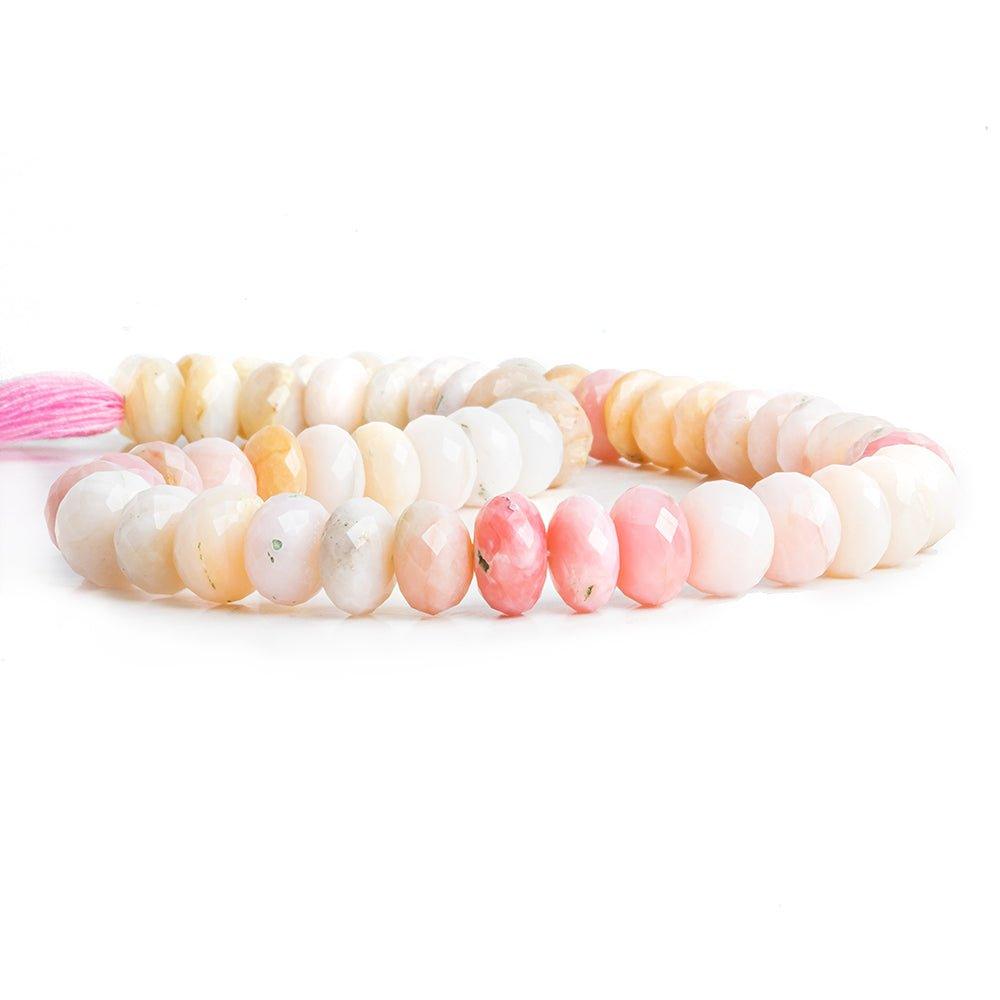 10mm-11mm Pink Peruvian Opal Faceted Rondelle Beads 15 inch 54 pieces - The Bead Traders