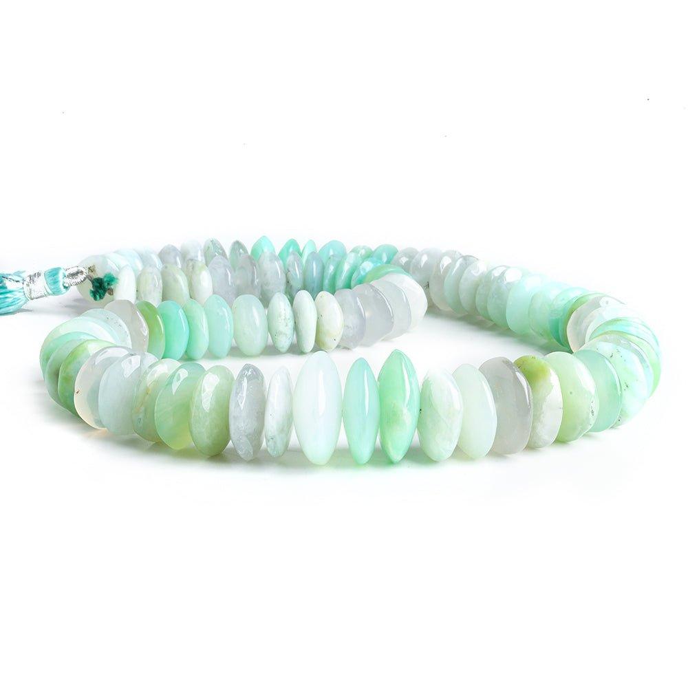 10mm-20mm Blue Peruvian Opal Plain Rondelle Beads 16 inch 83 pieces - The Bead Traders