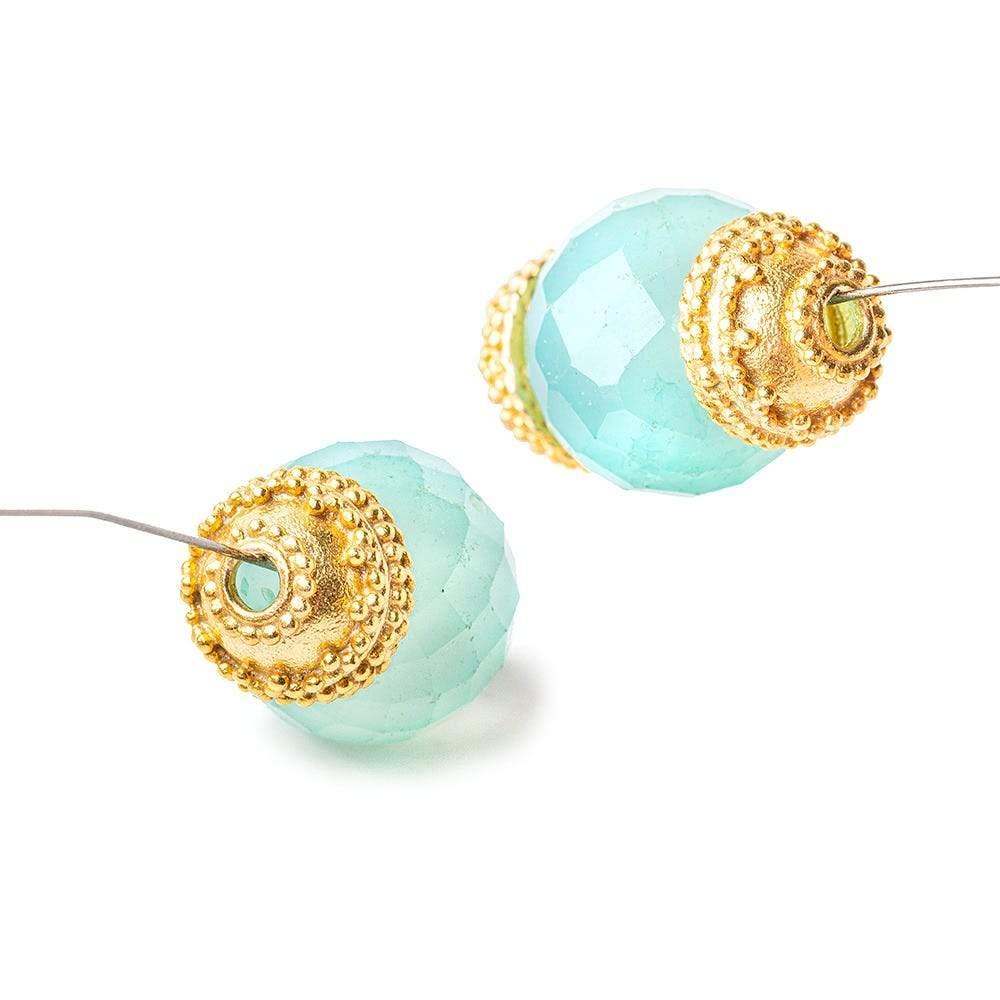 10mm 22kt Gold Plated Copper Bead Cap Horizontal Miligrain - The Bead Traders