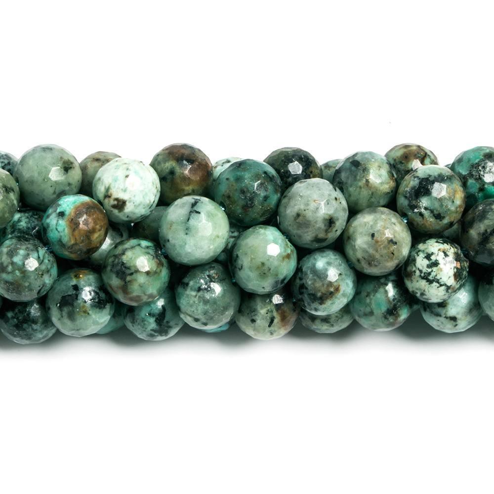 10mm African Turquoise faceted round Beads 15 inch 39 pieces - The Bead Traders