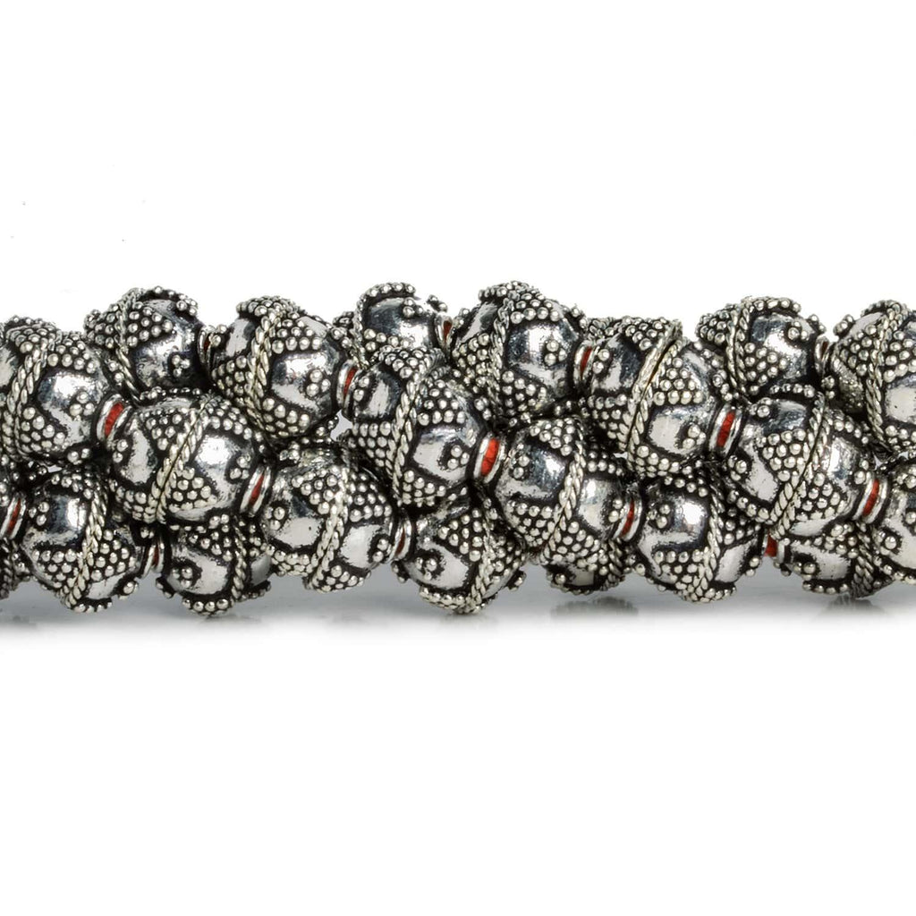 10mm Antiqued Silver Plated Copper Bead Caps 8 inch 38 beads - The Bead Traders