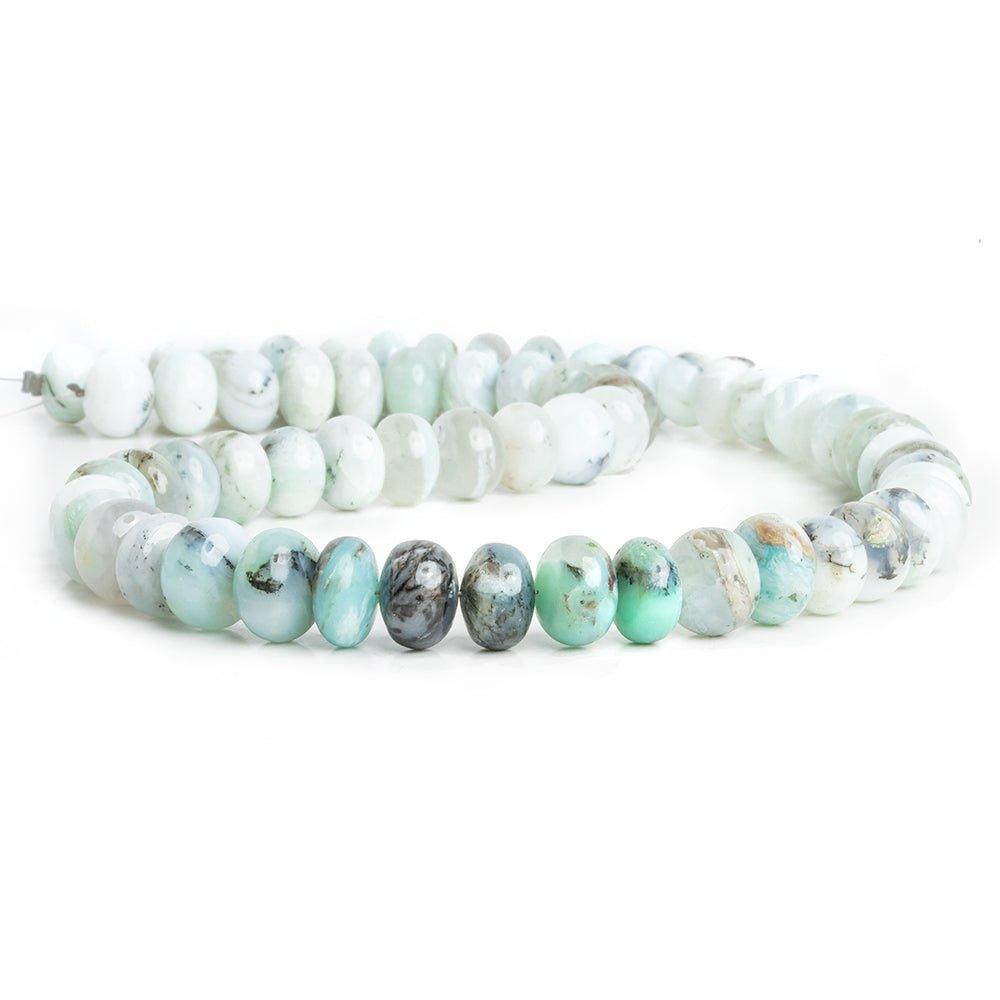 10mm Blue Peruvian Opal Plain Rondelle Beads 16 inch 63 pieces - The Bead Traders
