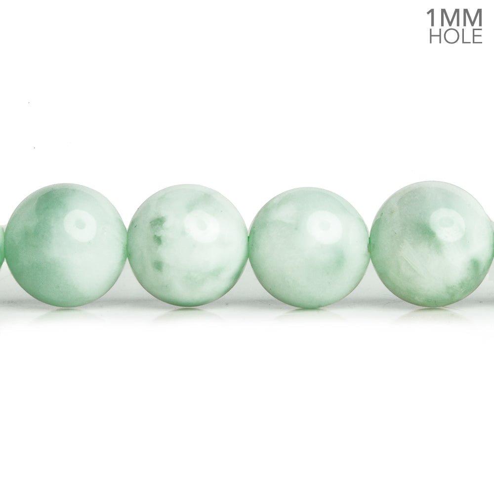 10mm Green Angelite Plain Round Beads 15 inch 38 pieces - The Bead Traders