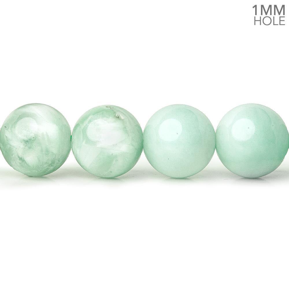 10mm Green Angelite Plain Round beads 15.5 inch 40 beads - The Bead Traders