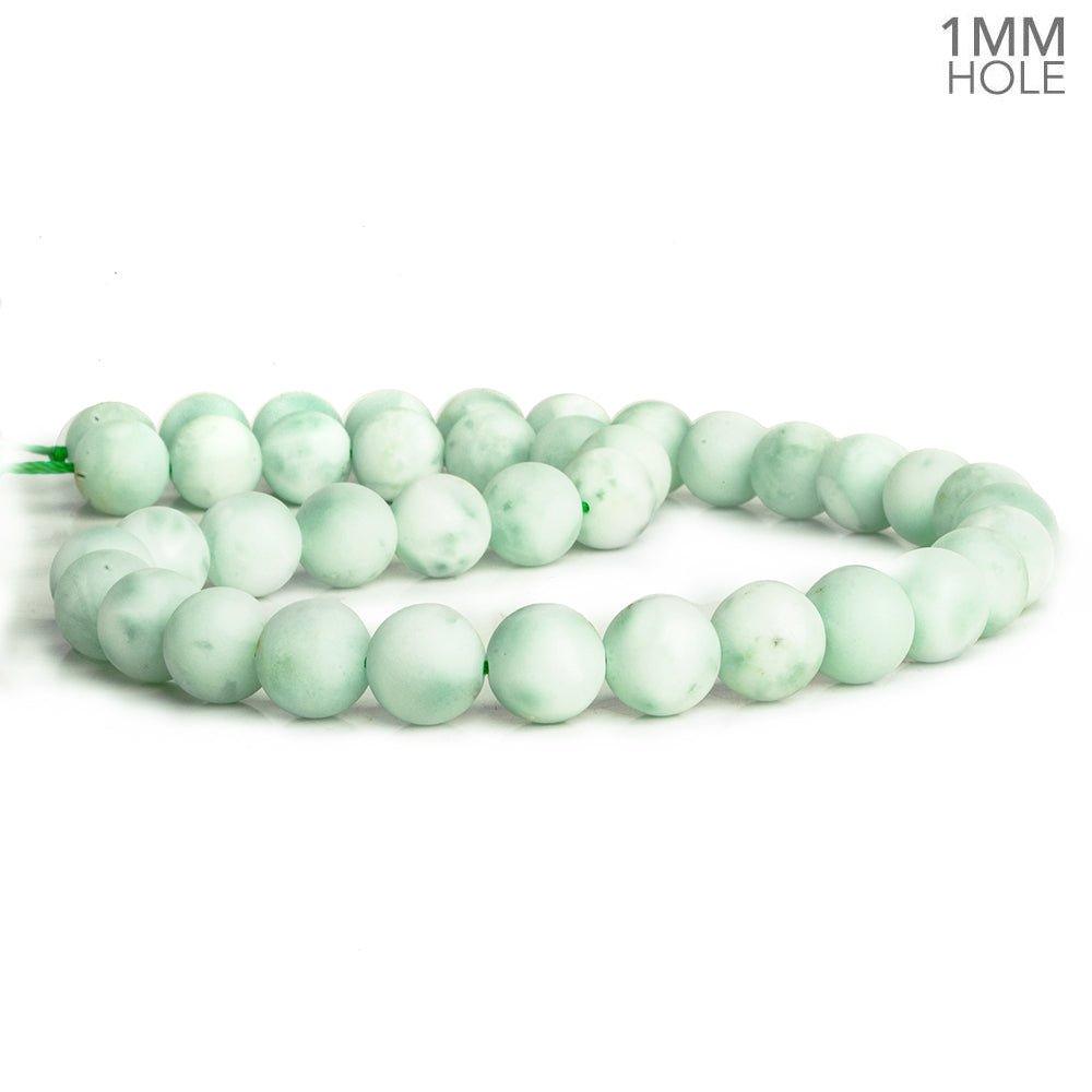 10mm Matte Green Angelite Plain Round Beads 15 inch 38 pieces - The Bead Traders