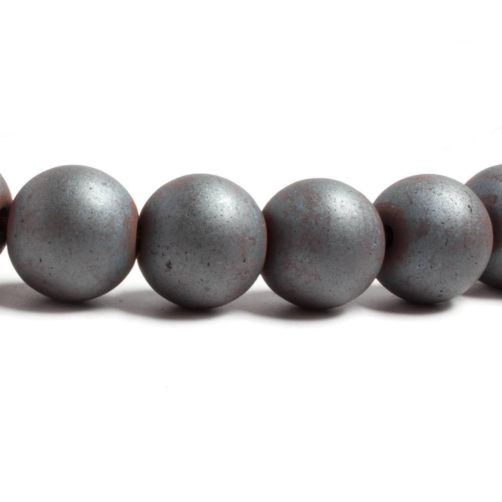 10mm Matte Hematite plain round beads 16 inch 43 pieces - The Bead Traders