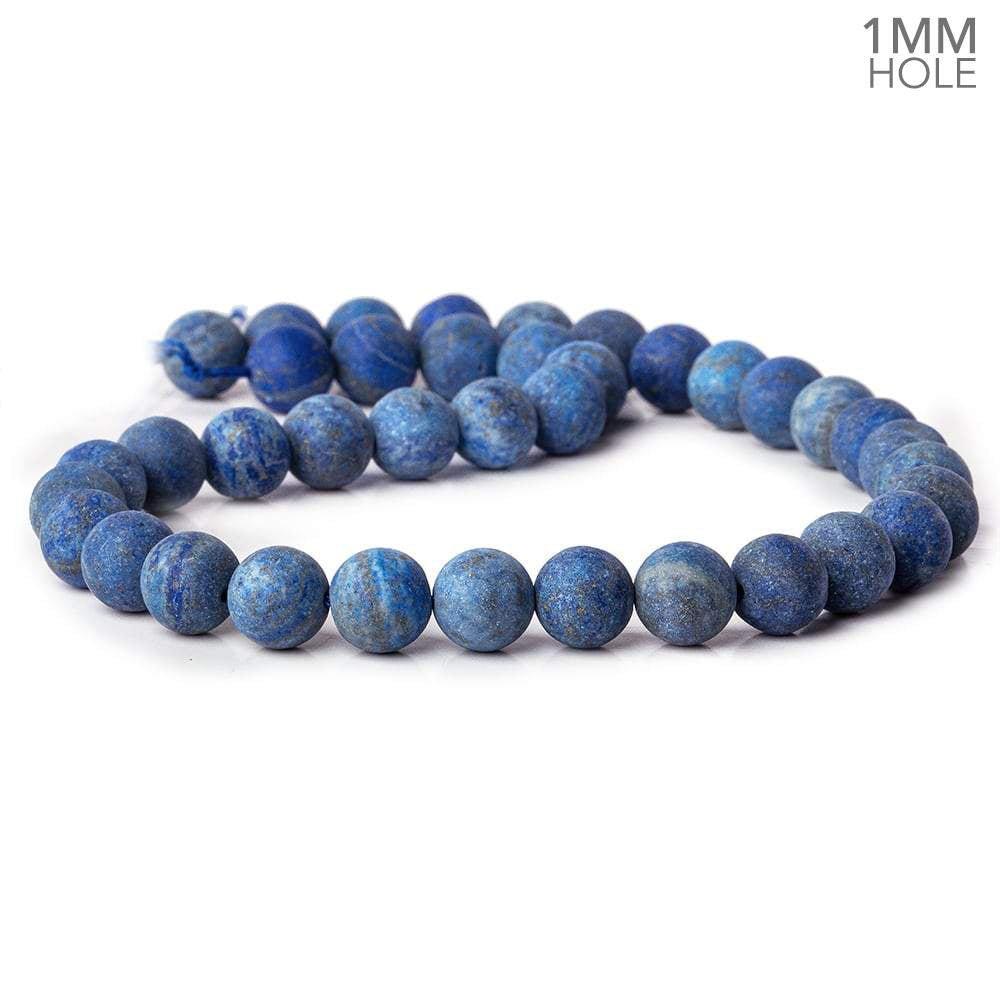 10mm Matte Lapis Lazuli plain round beads 15 inches 39 pieces - The Bead Traders