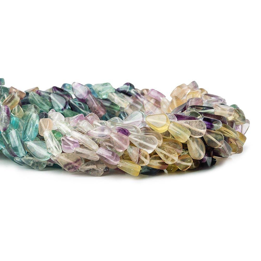 10mm Multi Fluorite Plain Pear Beads, 14 inch - The Bead Traders
